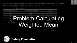 Problem on Calculation of Weighted Mean