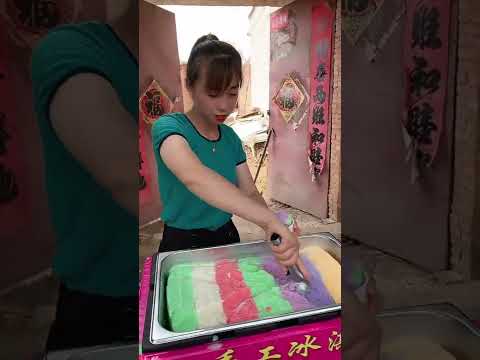 Ice Cream Rolls N1| ice cream | ice cream on Street-رول آيس ك#MyYouTubeRecipe#Shorts