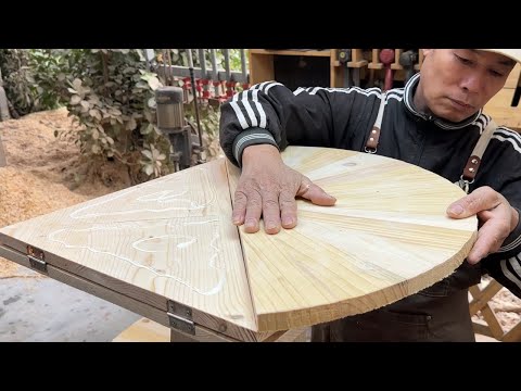 Transform A Table From Square To Round In Seconds // DIY Unique Wooden Tables From Pallet Wood