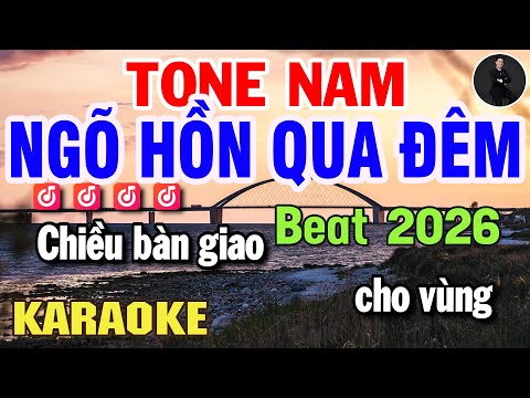 Ngõ Hồn Qua Đêm Karaoke Tone Nam D#m 82 ( Beat Nhạc Sống ) Huỳnh Lê