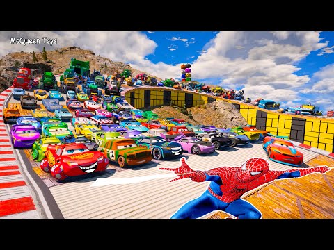 Disney Pixar Cars Lightning McQueen Mack Hauler Tow Mater Racing Toys | 8x8 Crazy Monster Truck ASMR