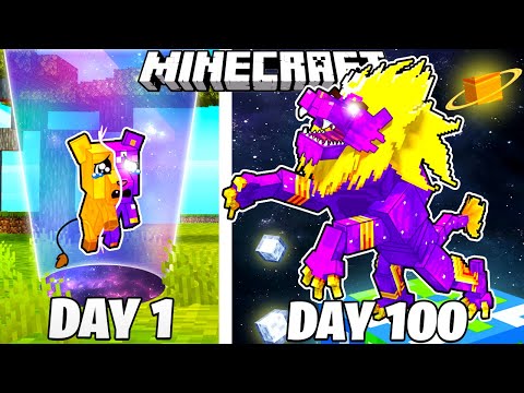 I Survived 100 DAYS as a COSMIC LION in Minecraft!