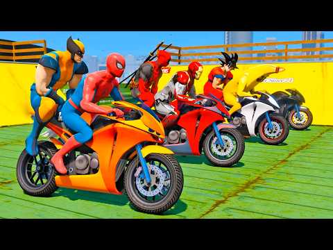 CORRIDA DE MOTOS DO HOMEM ARANHA NA PONTE - GTA 5