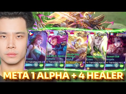 PRO PLAYER MAIN 4 HEALER + 1 ALPHA (MOBILE LEGENDS)