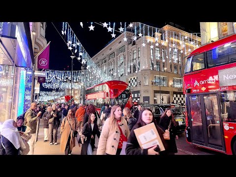 ✨2024 London Christmas Lights Walk |🎄🎁Spectacular Christmas Lights Display in Oxford Street.!