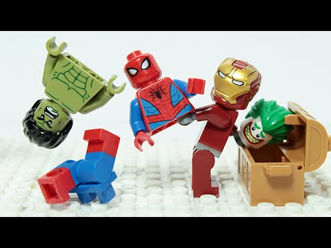 Iron Man Spiderman Brick Building Superhero Figures Animation Cartoon