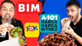 TÜM MARKETLERİN ÇİĞ KÖFTE DÜRÜMLERİNİ YEDİK 😱 BİM ! A101 ! ŞOK !
