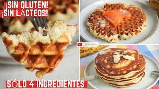 SIN GLUTEN, SIN LÁCTEOS Y SIN AZÚCAR AÑADIDA: WAFFLES Y TORTITAS DE PLÁTANO