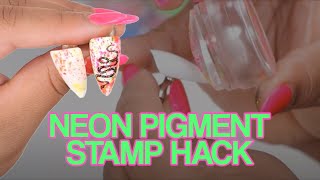Neon Pigment Stamp Hack | Paint Splatter Effect Nail Art Tutorial🎨🖌️