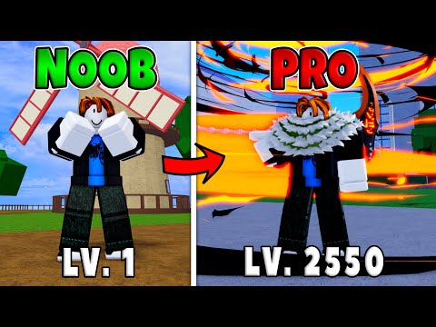 Boss Drops Noob to Pro Level 1 to Max Level 2550 in Blox Fruits!