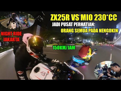 ZX25R VS MIO 230*CC EMAK GILA JADI PUSAT PERHATIAN DISEPANJANG JALAN JAKARTA