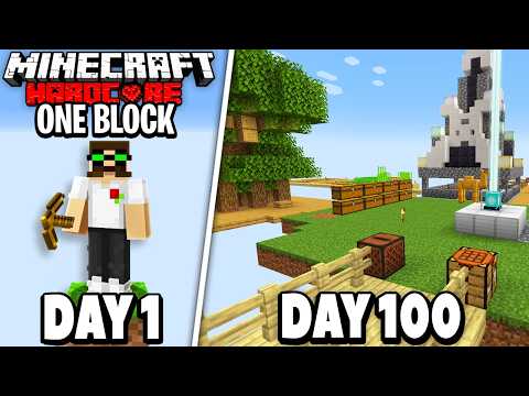 I Survived 100 Days on ONE BLOCK SKYBLOCK in Minecraft 1.21