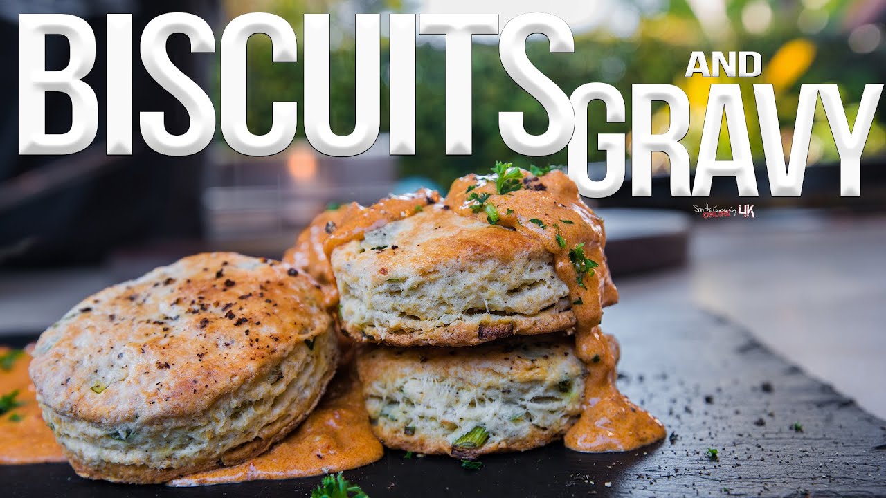 Homemade biscuits and chorizo gravy 4k
