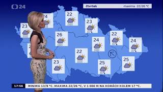 Sexy Weather girl in tight dress