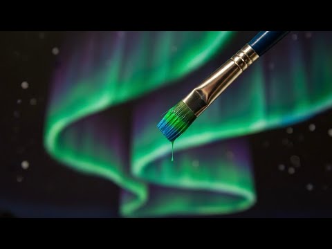 Capture the Magic of northern lights / Acrylic painting step by step