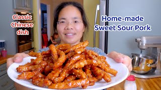 Home-made sweet sour pork, classic Chinese dish, super delicious!