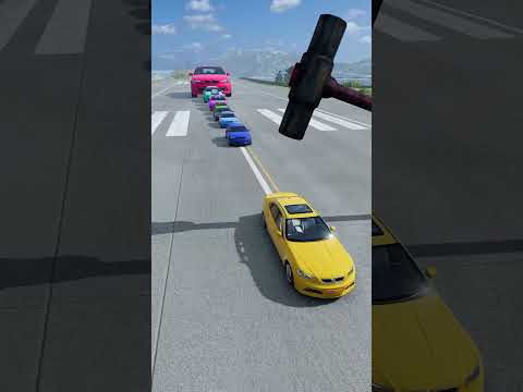 Colorful Small to Giant Cars vs Hammer #169