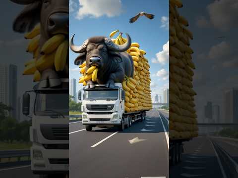 Buffalo Runs Away and Floods the City with Milk!#cartoonforkids #cartoon #ai#buffalo