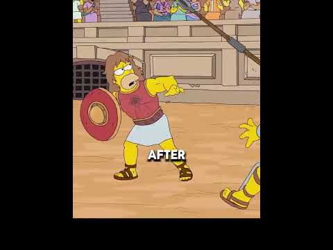 How Strong Was Homer in Ancient Roman Times.#simpsons #shorts