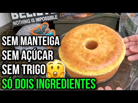 BOLO 2 INGREDIENTES- SEM ACUCAR ,SEM TRIGO,SEM MANTEIGA . RAPIDO E GOSTOSO