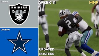 Raiders vs. Cowboys | 2025 Week 11 Simulation | Updated Rosters