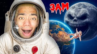 DRONE CATCHES THE MOON WAKES UP IN REAL LIFE!! (TELEPORTED TO OUTER SPACE)