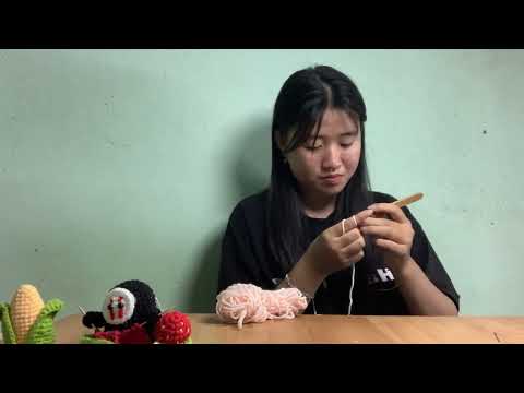 Video tutorial on how to knit at home, knitting a PICTURE with wool Part 7