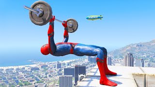 Spiderman Jumping off Highest Buildings #1 (GTA 5 Spider-Man Ragdolls)