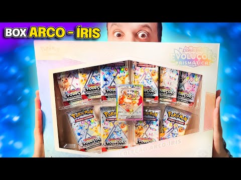 ABRI a NOVA BOX de  EVOLUÇÕES PRISMÁTICAS ARCO IRIS | CAPITÃO HUNTER CARTAS POKEMON