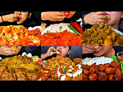 ASMR EATING BUTTER CHICKEN, MUTTON BIRYANI | BEST INDIAN FOOD MUKBANG |Foodie India|