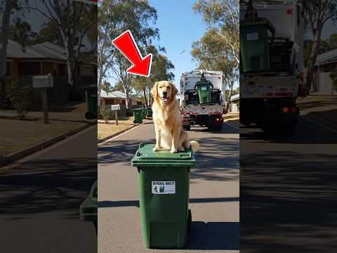 Golden Retriever Saves Her Pup with Help from a Garbage Collector #dog #goldenretriever #rescue