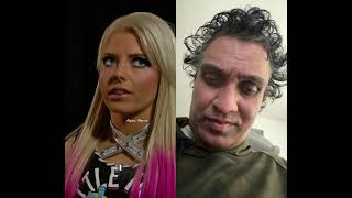 Alexa Bliss talks to N Jax backstage Alexa is an amazing wrestler #WWE ￼￼