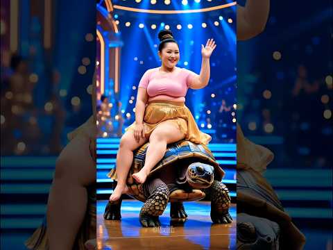 Cute Girl's Shocking and Mesmerizing Performance with Giant Turtle