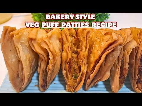 बिना ओवन के घर पर बनाये अनगिनत परतो वाली क्रिस्पी पफ पैटीज | Puff Patties Recipe