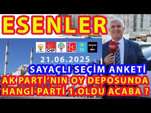 (SAYAÇLI)AK PARTİ'NİN OY DEPOSU ESENLER'DE SORDUK OYUNUZ HANGİ  PARTİYE, KİM BİRİCNİ PARTİ OLDU ?