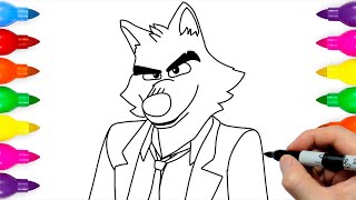 Draw WOLF From The Bad Guys 2