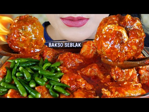 ASMR SEBLAK PEDAS BAKSO URAT, TAHU BAKSO DAN PANGSIT | EATING SOUNDS