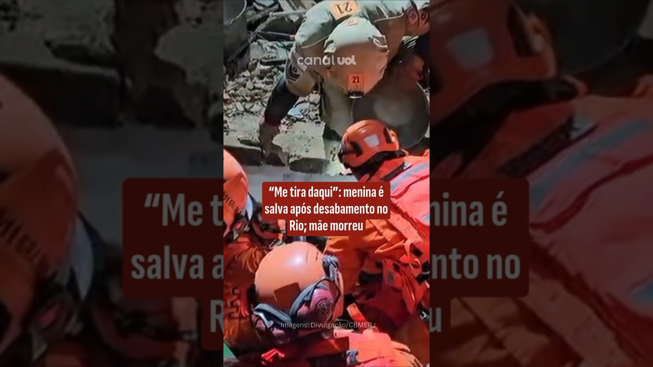 ‘Me tira daqui’: menina de 7 anos é salva após desabamento no Rio; mãe morreu