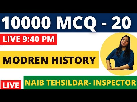 MODERN HISTORY MCQS SESSION CLASS- 21 || LIVE  9.00 PM  #PPSC_COOPERATIVE_INSPECTOR | NAIB TEHSILDAR