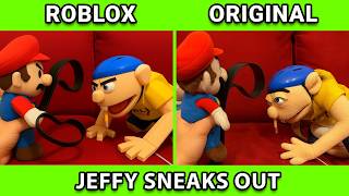 SML Movie vs SML ROBLOX: Jeffy Sneaks Out ! Side by Side