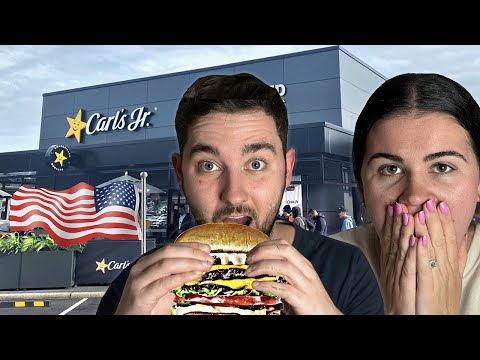 Brits try Carls Jr. for the first time!