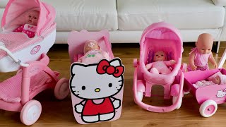 Hello Kitty Wooden Doll Pram & Nursery Sets | Unboxing & Pretend Play with Baby Annabell & Baby Born