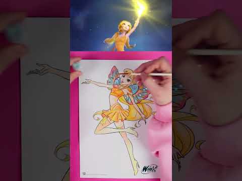 Раскрась Стеллу 🎨 Глиттер-арт для детей ✨ #shorts | Winx Club