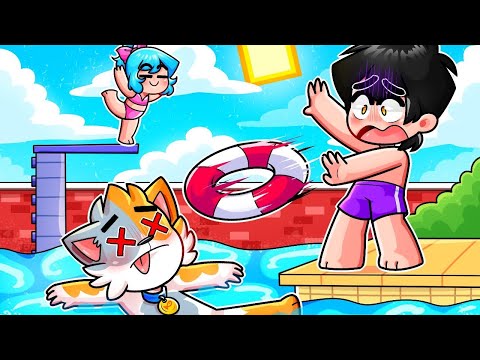 ¡LE ENSEÑO A NADAR A MI GATITO Y TERMINA MAL! 😱😭 @Gatoronron SE AHOGA 💔SRJUANCHO MINECRAFT ROLEPL