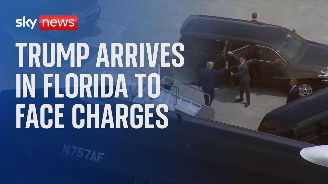 Donald Trump arrives in Florida to face charges