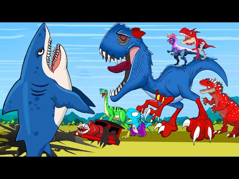 EVOLUTION Dinosaurs JURASSIC of WORLD: CHOO CHOO CHARLES GIANT, Shark Crying RAPTOR IN THE JUNGLE