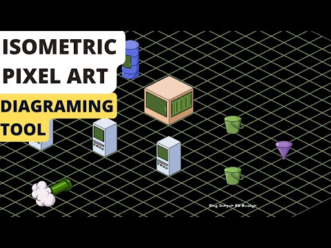 Isometric Pixel Art Network and Data Flow Diagramming Tool