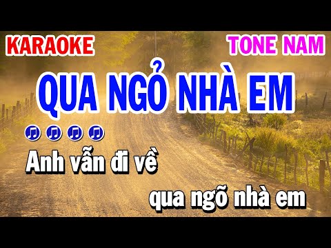 Qua Ngõ Nhà Em Karaoke Nhạc Sống Tone Nam ( Beat Hay ) Huỳnh Lê