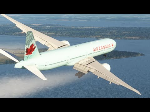 Thrilling when landing = Air Canada boeing 777 = Burlington airport