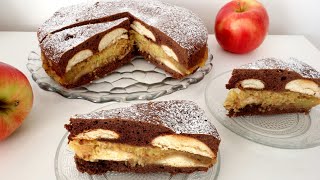 Kakaowa szarlotka - przepis na ciasto z jabłkami i biszkoptami